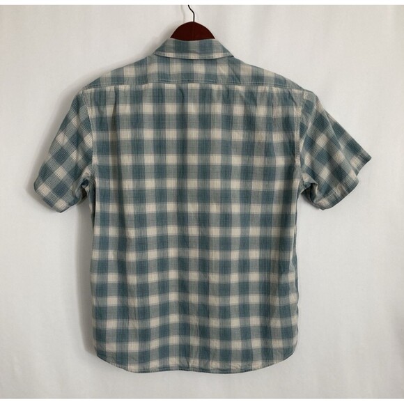 Filson Shirt Men’s M Teal Tan Feather Cloth Cotton Plaid Casual 200088229 - Picture 3 of 8